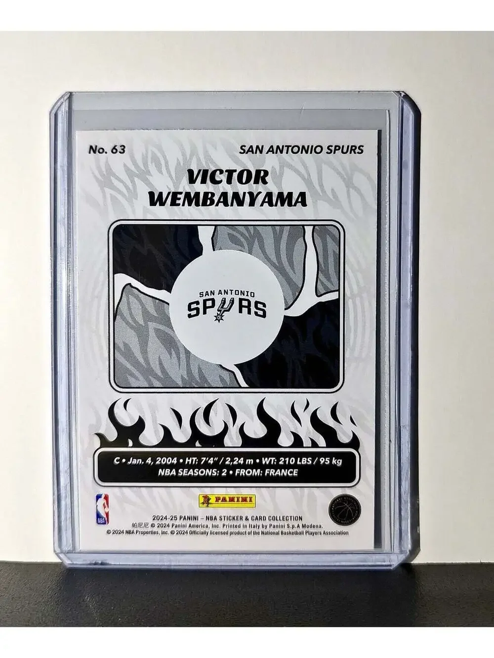 Victor Wembanyama 2024-25 Panini NBA #63 Sticker Card San Antonio Spurs